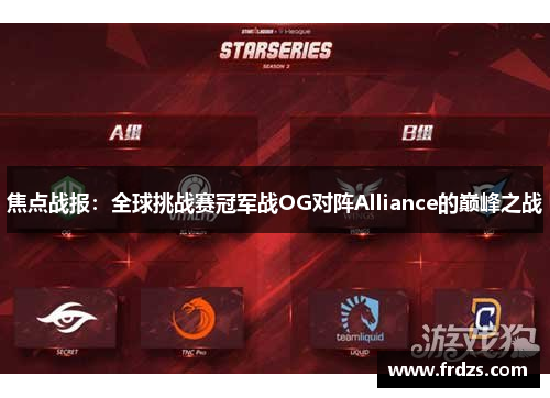 焦点战报：全球挑战赛冠军战OG对阵Alliance的巅峰之战